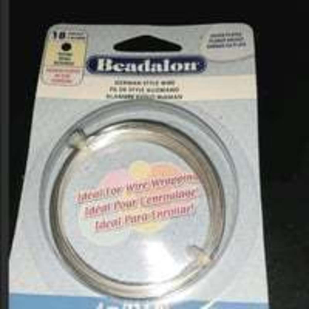 BEADALON BDA11585 GERMAN STYLE WIRE RND 18GA SILVER PLT 4M